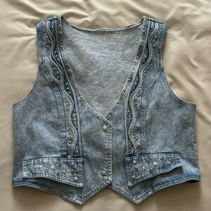 Thrifted denim vest